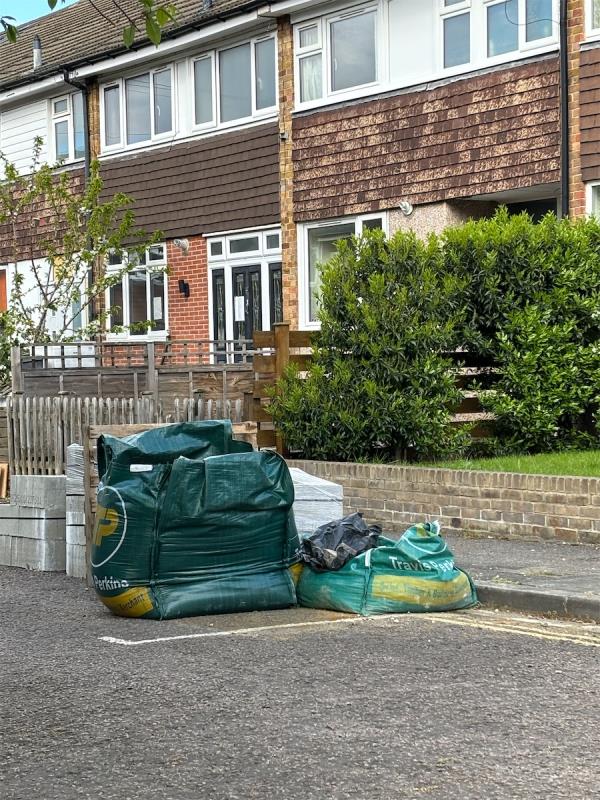 The resident at 11 Wolfram Close has had 3 deliveries of building materials delivered to a parking bay on Wolfram Close over the past 2 weeks, restricting parking in the road and causing an obstruction. There is no evidence of a council permit for this use of a parking bay.-13 Wolfram Close, London, SE13 5QR