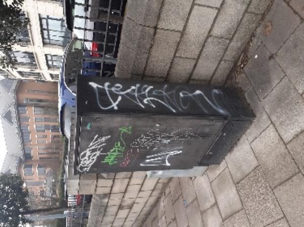 graffiti on traffic box -Clearwater Court Vastern Road, RG1 8DB, England, United Kingdom