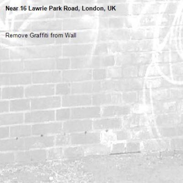 Remove Graffiti from Wall
-16 Lawrie Park Road, London, UK