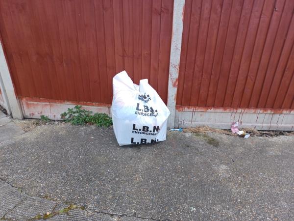 Bags of household waste fly tipped at 26 St Quintin Road, E13. -26 St Quintin Road, Plaistow, London, E13 9DT