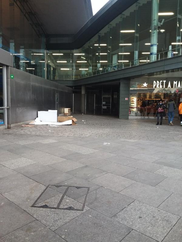 cardboard and litter at this location-21 Station Street, London, E15 1DA