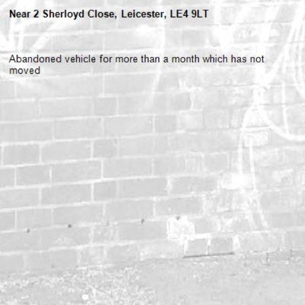 Abandoned vehicle for more than a month which has not moved-2 Sherloyd Close, Leicester, LE4 9LT