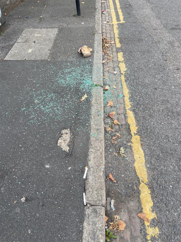 Car broken into and smashed glass on footpath -2A, Crosby Road, Forest Gate, London, E7 9HU