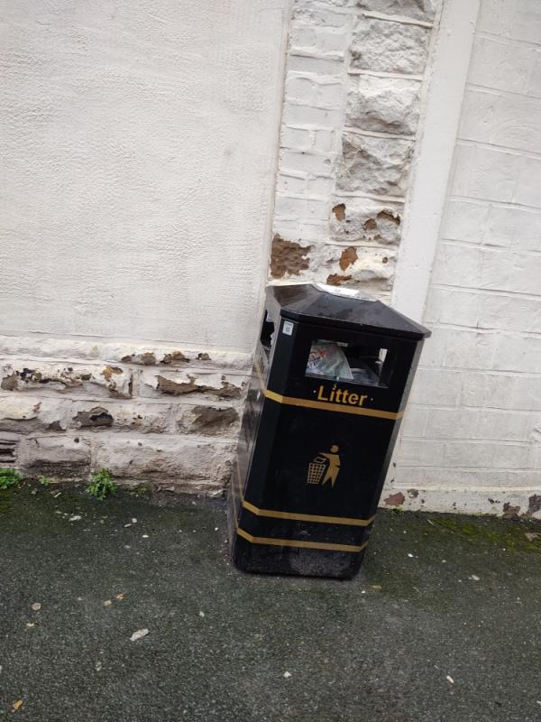 Bin is full and needs emptying-55-57 Laithe Street, BB11 2LJ, England, United Kingdom