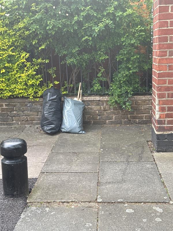 Bag of pieces of wood 
Next to Point Terrace, Windsor Road E7-20A, Windsor Road, Forest Gate, London, E7 0QX