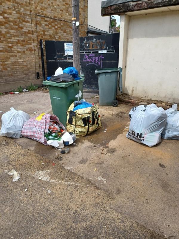 Six bags of household items and waste-148 Wakefield Street, East Ham, E6 1LQ
