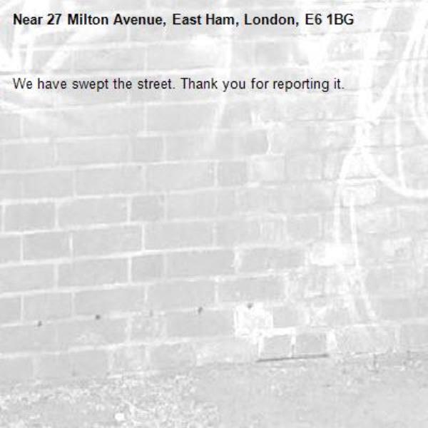 We have swept the street. Thank you for reporting it.-27 Milton Avenue, East Ham, London, E6 1BG