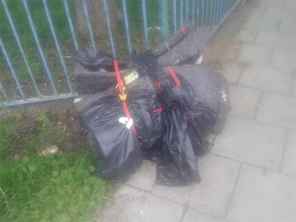 Please clear flytip from by side of Play area-270 Reigate Road, Bromley, BR1 5JN