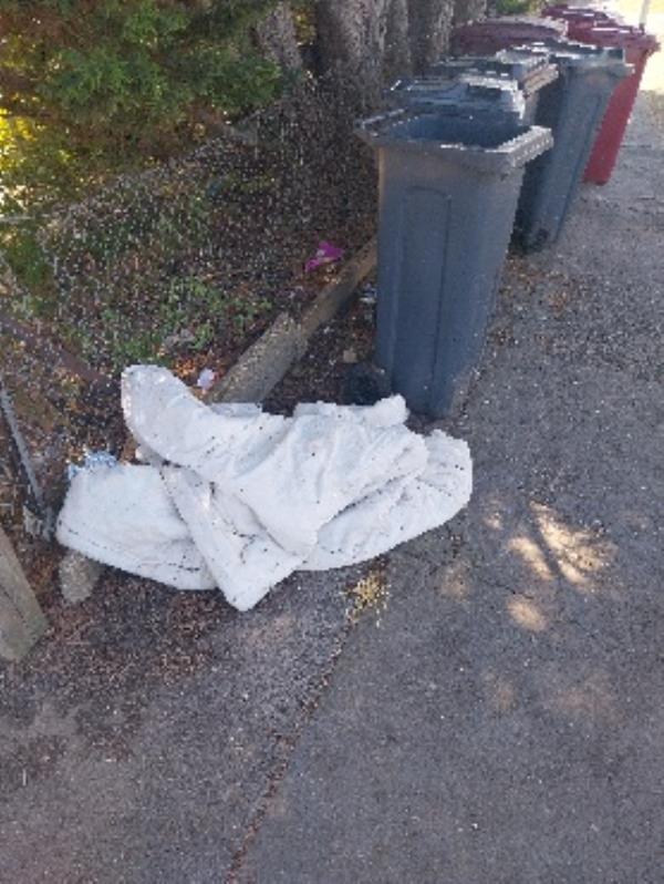 duvet dumped on pavement -12 Aldworth Close, Reading, RG30 3ER