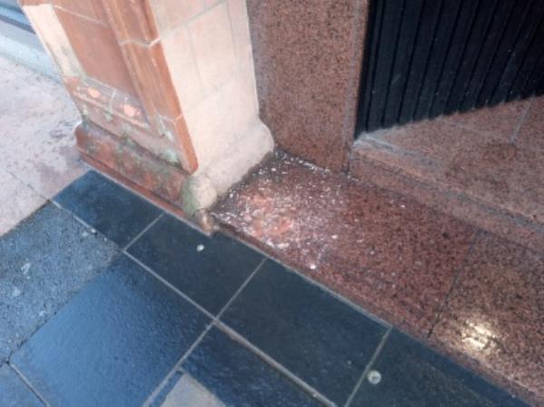 Vomit on the doorway removed -138-141 Friar Street, Reading, RG1 1EX