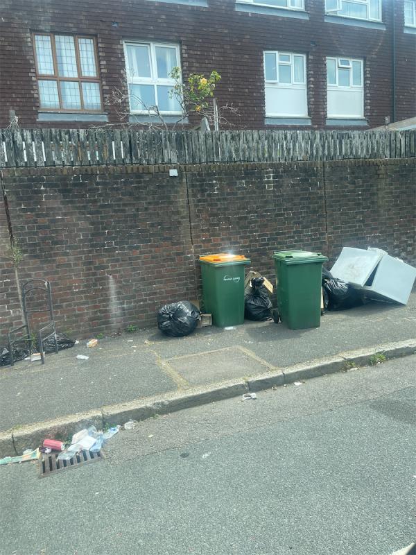 Rubbish just thrown on the street from this house-60 Tree Road, West Beckton, London, E16 3DZ