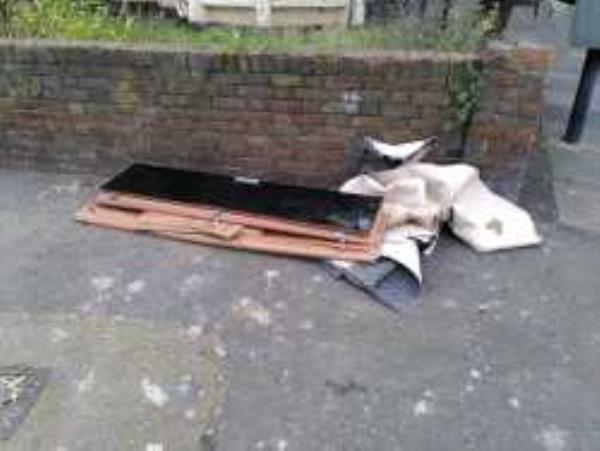 Please clear dumped wood. Reported via Fix My Street-115 Courthill Road, London, SE13 6DW