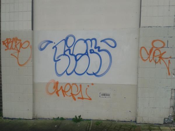Remove graffiti from side of Sandwich shop-17 Dunfield Road, Bellingham, SE6 3RW