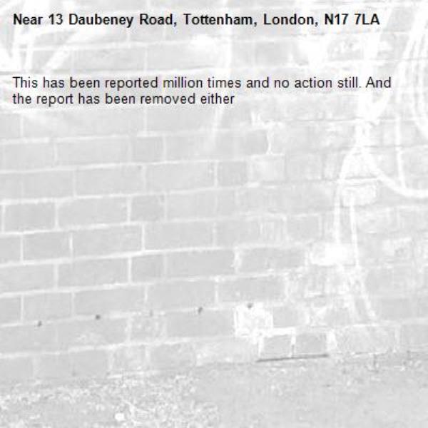 This has been reported million times and no action still. And the report has been removed either-13 Daubeney Road, Tottenham, London, N17 7LA