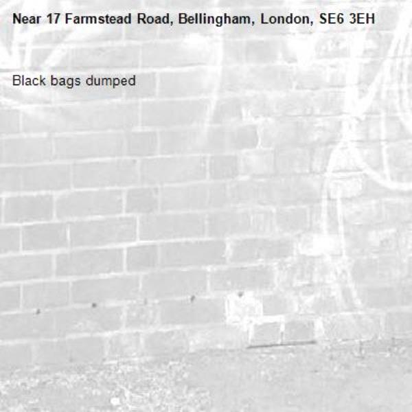 Black bags dumped -17 Farmstead Road, Bellingham, London, SE6 3EH