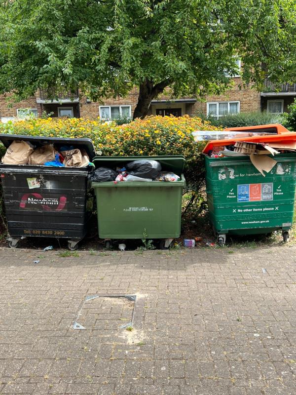 It’s has been overflowing ravishing please send both recycling and ravishing as well thanks -Dukes Court Barking Road, East Ham, E6 2LS