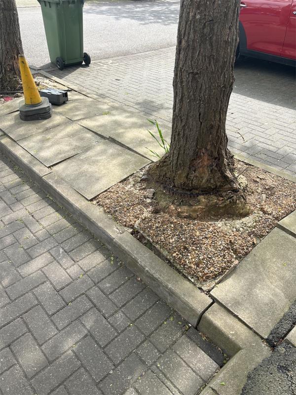 Pavements are uneven and move about when we get out of car we are registered disabled and this is a danger to us-18 Regeneration Road, London, SE16 2NX