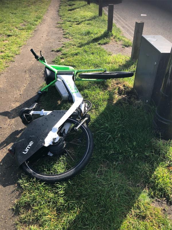 All Saints Drive junction of Royal Parade. Please remove an abandoned lime bike from in front of church-Blackheath