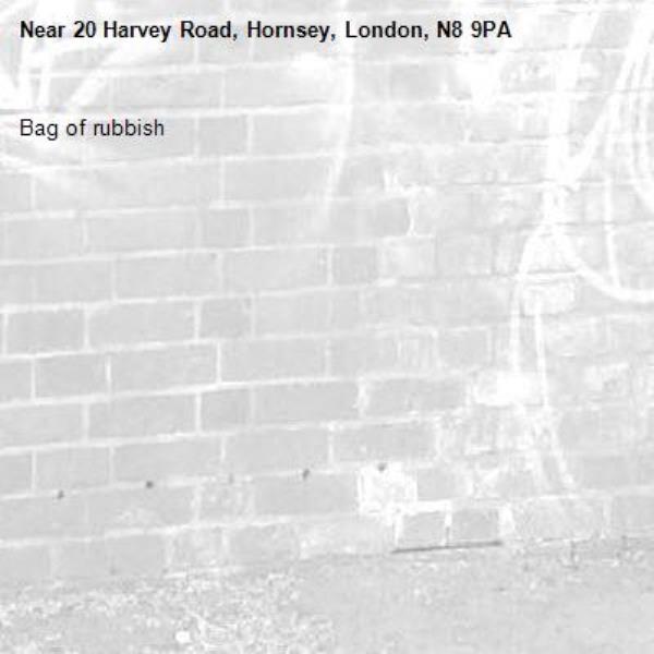 Bag of rubbish-20 Harvey Road, Hornsey, London, N8 9PA