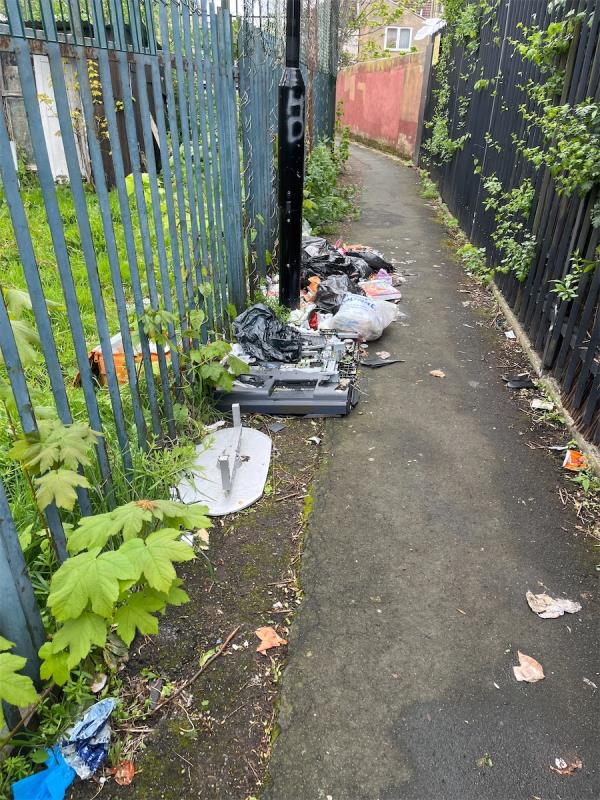Fly tipping. Has been here for weeks -5 Dovecote Close, Plaistow, London, E13 9HY
