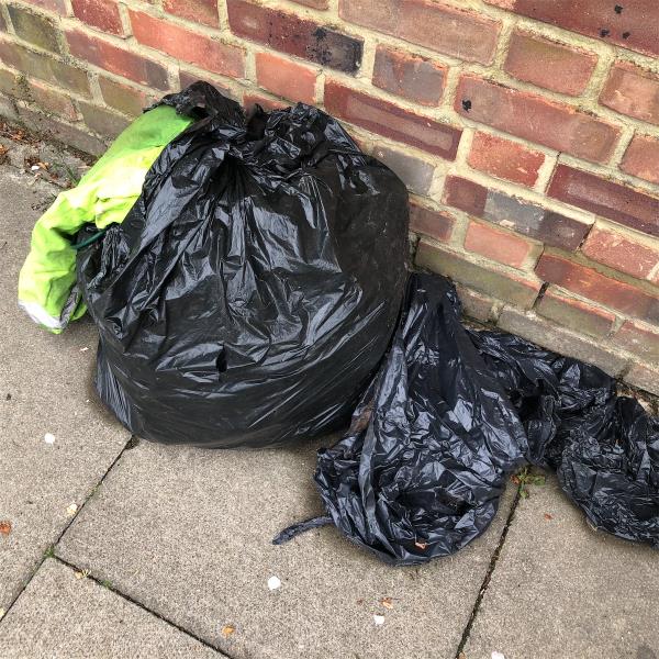 Please clear flytip of black bags-1 Battersby Road, London, SE6 1SA