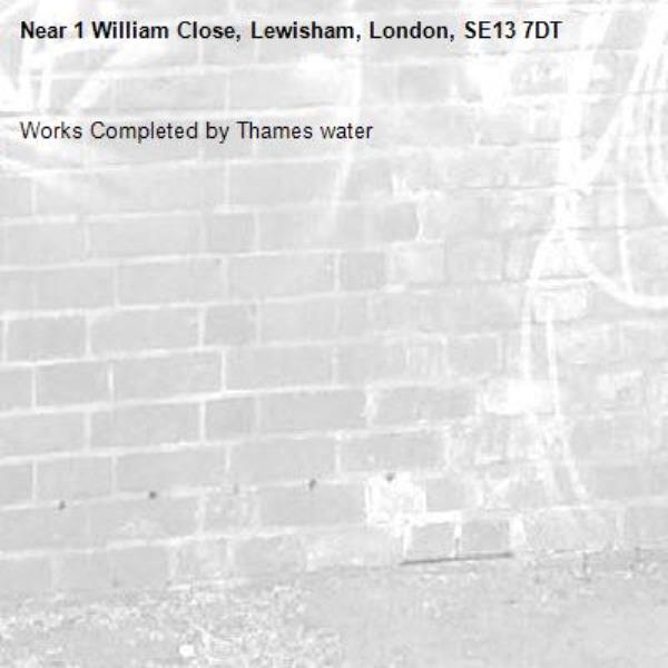Works Completed by Thames water-1 William Close, Lewisham, London, SE13 7DT