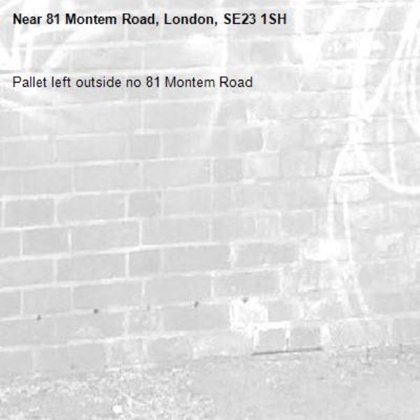 Pallet left outside no 81 Montem Road -81 Montem Road, London, SE23 1SH