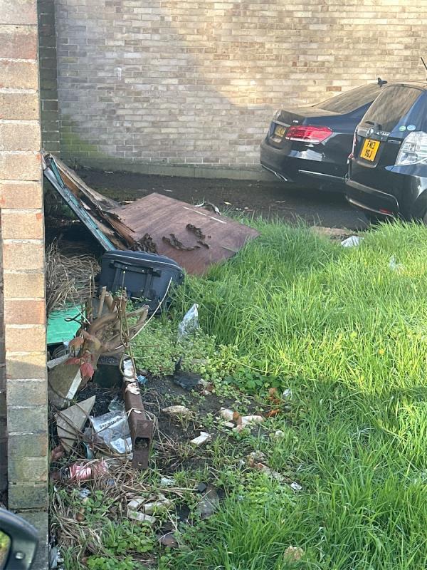 The owner of the Mount Road garages have left their rubbish out after having a clear out of their garage.-33 St Saviours Road, Leicester, LE5 3GE