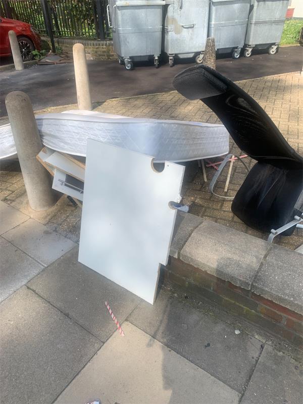 Mattress chair and broken chest of draw -Green Point, Water Lane, Stratford, London, E15 4NQ