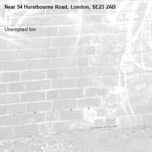Unempted bin 
-54 Hurstbourne Road, London, SE23 2AB