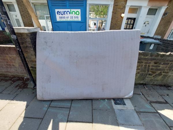Dumped mattress -15 Chobham Road, Stratford, London, E15 1LU