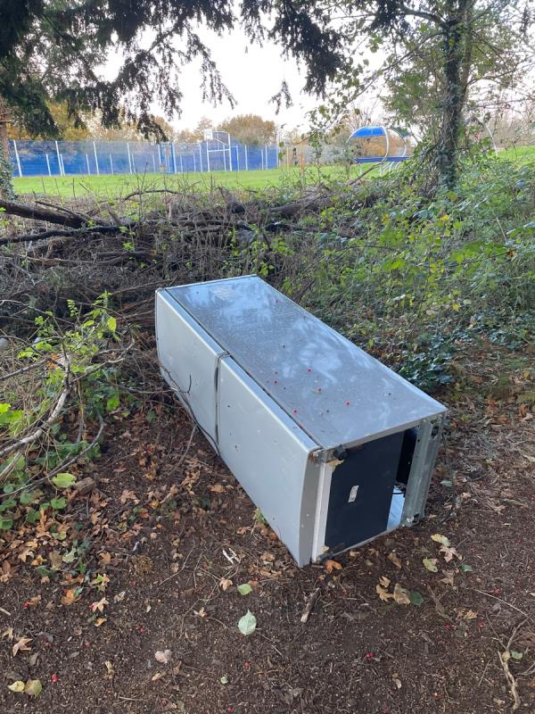 Fridge freezer on path in forest next to courage park  image 1-226 Wensley Road, Reading, RG1 6DP