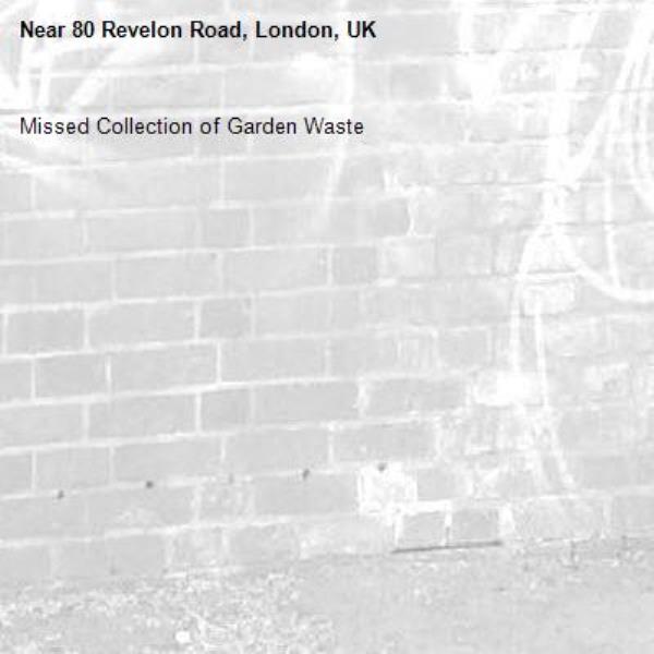 Missed Collection of Garden Waste
-80 Revelon Road, London, UK