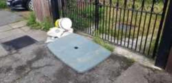 Please clear flytipping outside no 31
-30 Penderry Rise, London, SE6 1HA