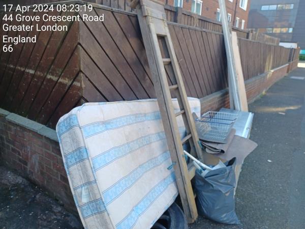 FLYTIPPING AGAIN FROM BLOCK 47 -65 GROVE CRESCENT.. PLEASE INVESTIGATE...EVERY DAY!!-34 Grove Crescent Road, Stratford, London, E15 1BJ
