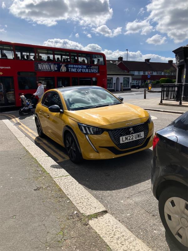 Vehicle parked on double yellow lines -2 Hazeldon Road, Crofton Park, London, SE4 2DD