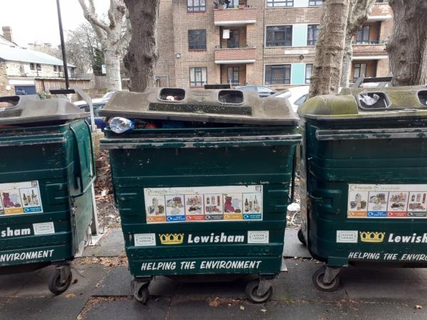 Good morning please can you arrange for the recycling bins to be emptied thanks -Myrtle House, Erlanger Road, London, SE14 5TE