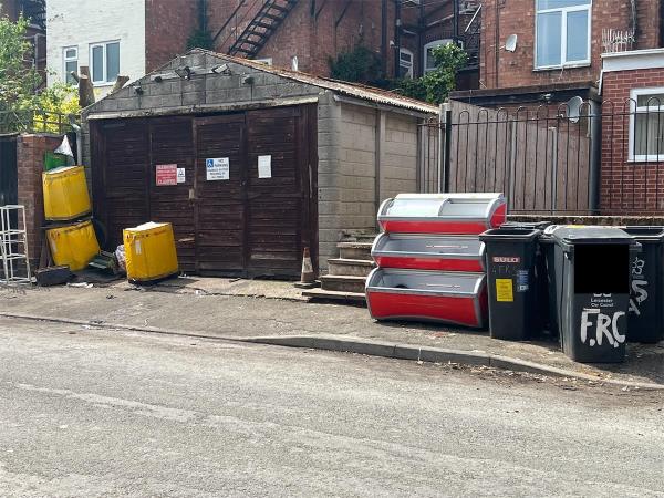Shop unit and other rubbish. This area was just cleared of fly tipping. It’s always full of rubbish-107 Norfolk Street, Leicester, LE3 5QL