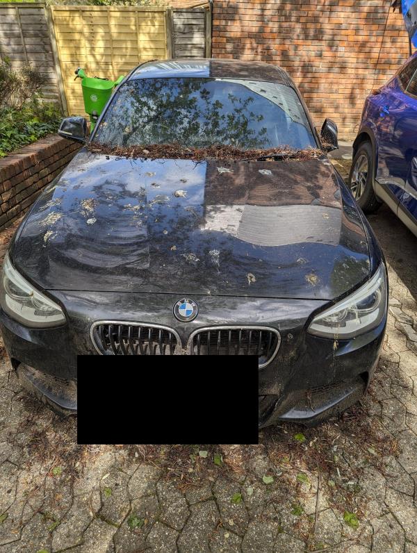 
Abandoned car with 4 flat tyres. Been there over two years. Not taxed. No valid permit. Black BMW. Parked in a bay opposite block 133-143 Erskine Crescent.-42 Jarrow Road, Tottenham, London, N17 9PP