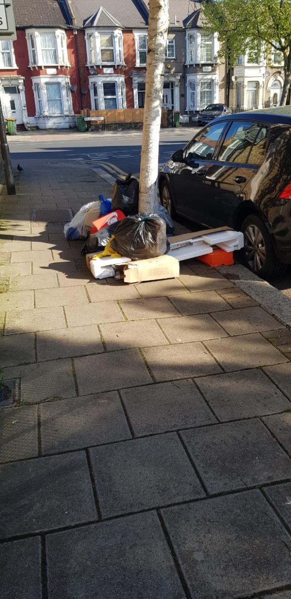 Rubbish dumped on the corner of Nigel Road and Romford Road....-502 Romford Road, Forest Gate, London, E7 8AP