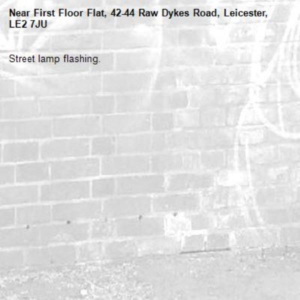 Street lamp flashing. -First Floor Flat, 42-44 Raw Dykes Road, Leicester, LE2 7JU