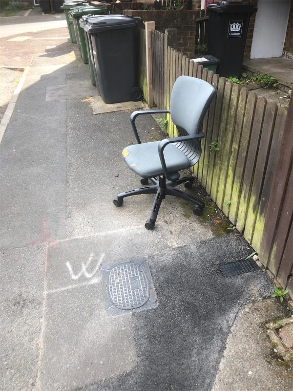 Outside no 4. Please clear a chair-1 Lonsdale Close, Grove Park, London, SE9 4HF