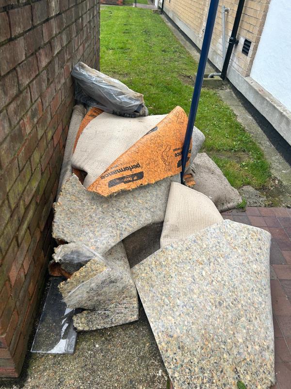 Carpet dumped by bin store at the block 25-35
As this is a fly tip it will need to be collected by LBL team please-25 Viney Road SE13 7BA