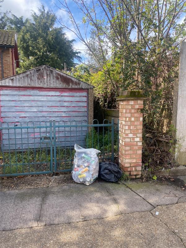Bags from community litter pick - please collect -46 Woodhouse Grove, Manor Park, London, E12 6SR
