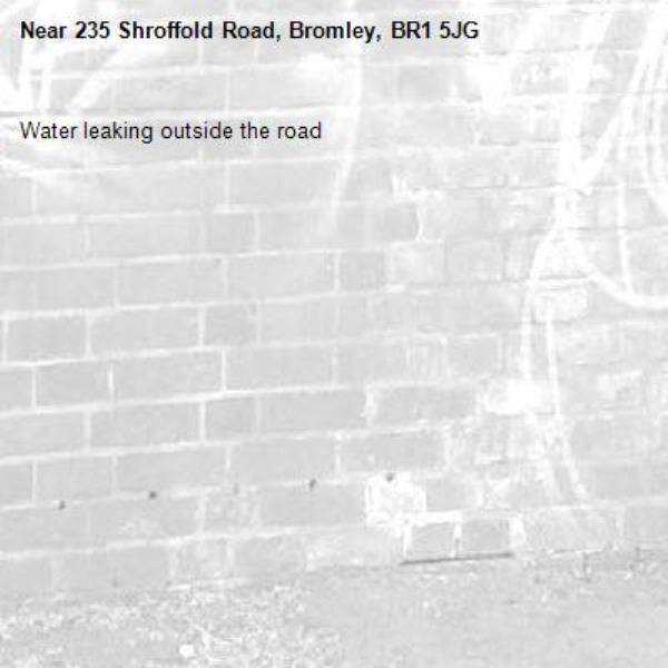 Water leaking outside the road -235 Shroffold Road, Bromley, BR1 5JG