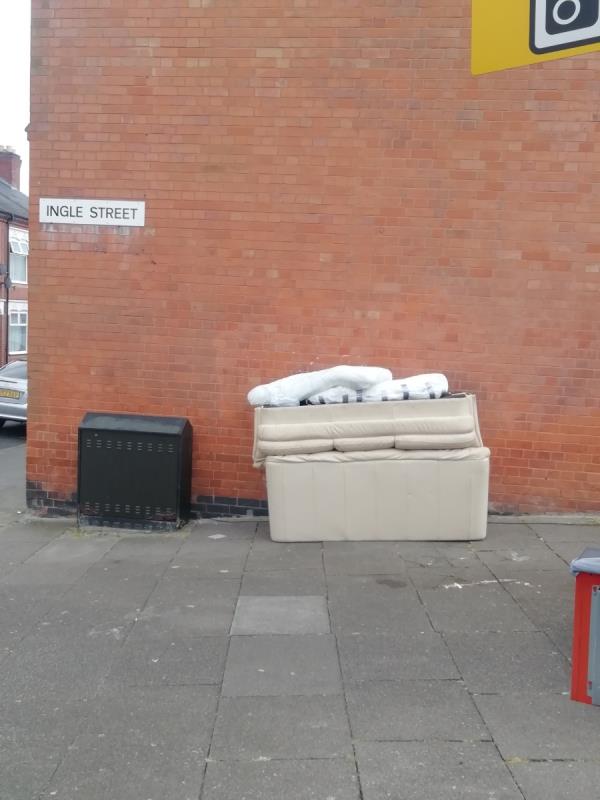 Three settees dumped -Ingle Street, Leicester