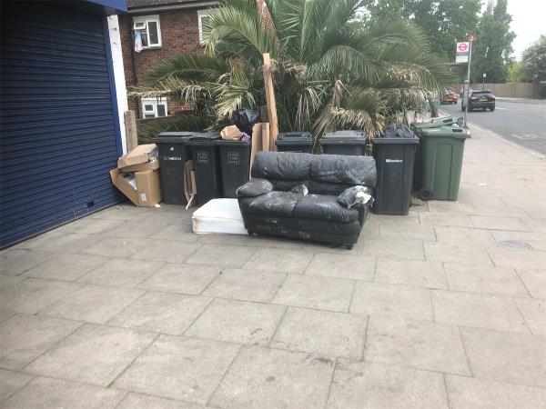 Please clear a sofa from in front of Corals-346A, Verdant Lane, London, SE6 1TP