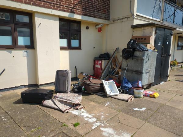 Lots of rubbish dumped-St Georges Court, East Ham, London