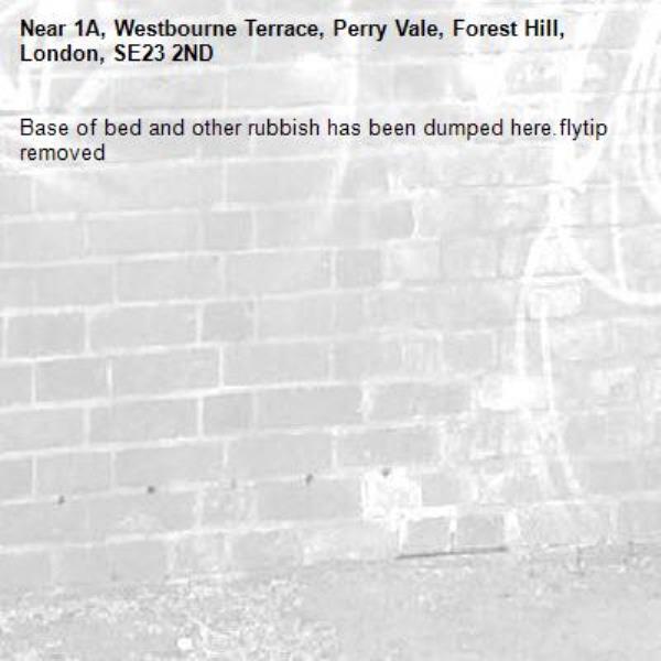 Base of bed and other rubbish has been dumped here.flytip removed -1A, Westbourne Terrace, Perry Vale, Forest Hill, London, SE23 2ND