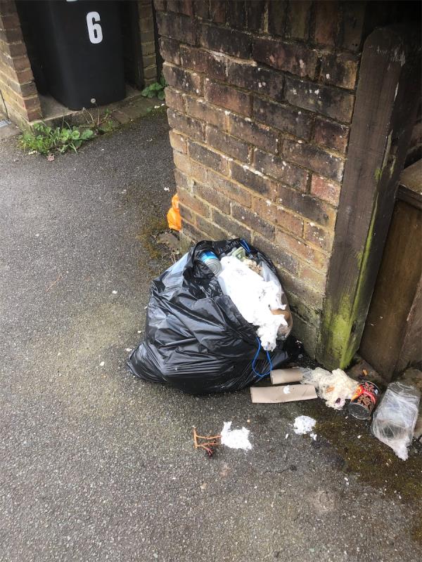 Outside no 7. Please clear bag of clothing-5 Lonsdale Close, Grove Park, London, SE9 4HF